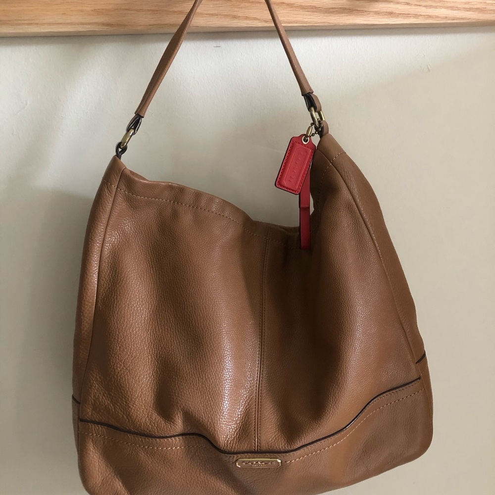 Coach Cognac Leather Hobo with Red Tag